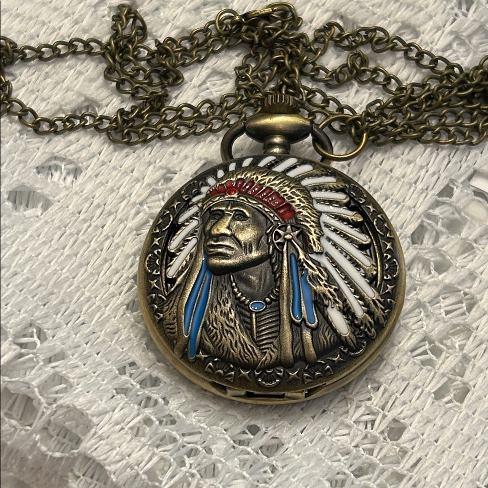 Vintage Style Bronze Looking Indian Pocket Watch